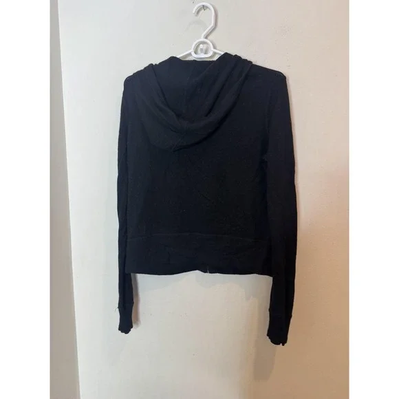 Vineyard Vines Sweater Womens Small Black Merino Wool Hooded Full Zip Knit - Picture 8 of 8